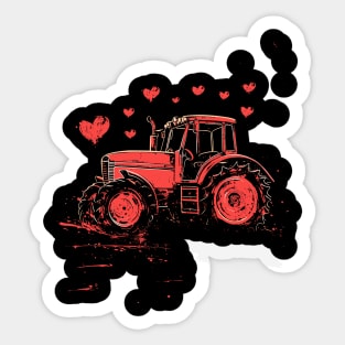 Vintage Tractor | Valentines Day Sticker